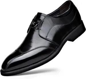 UOQAPRE Men's Oxfords Formal Dress Shoes Classic Oxford Dress Shoes Formal Business Full Leather Shoes for Men