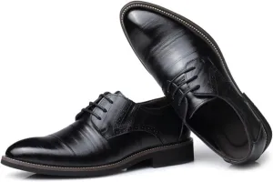 UOQAPRE Men's Oxfords Formal Dress Shoes Classic Oxford Dress Shoes Formal Business Full Leather Shoes for Men