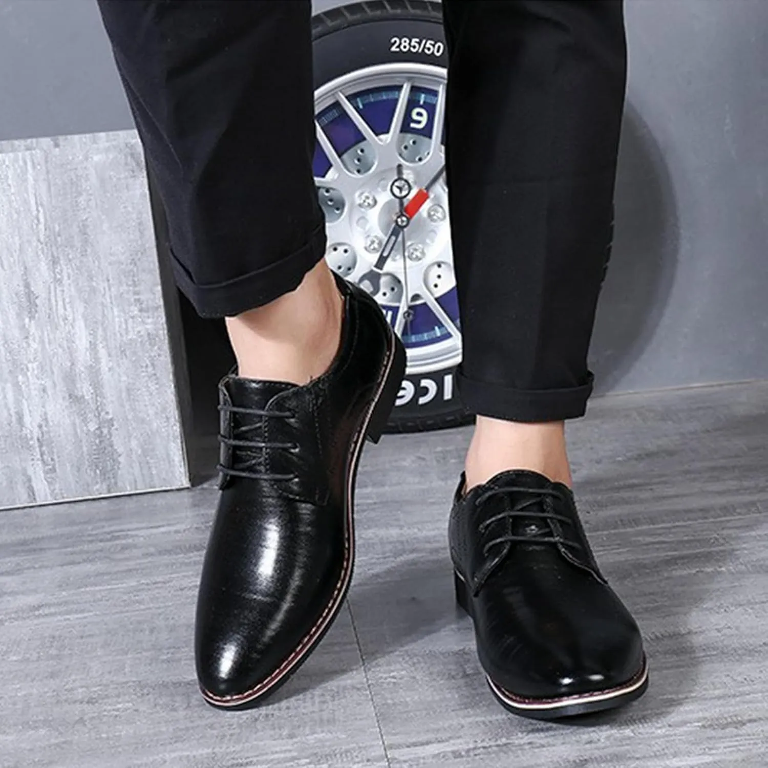 UOQAPRE Men's Oxfords Formal Dress Shoes Classic Oxford Dress Shoes Formal Business Full Leather Shoes for Men