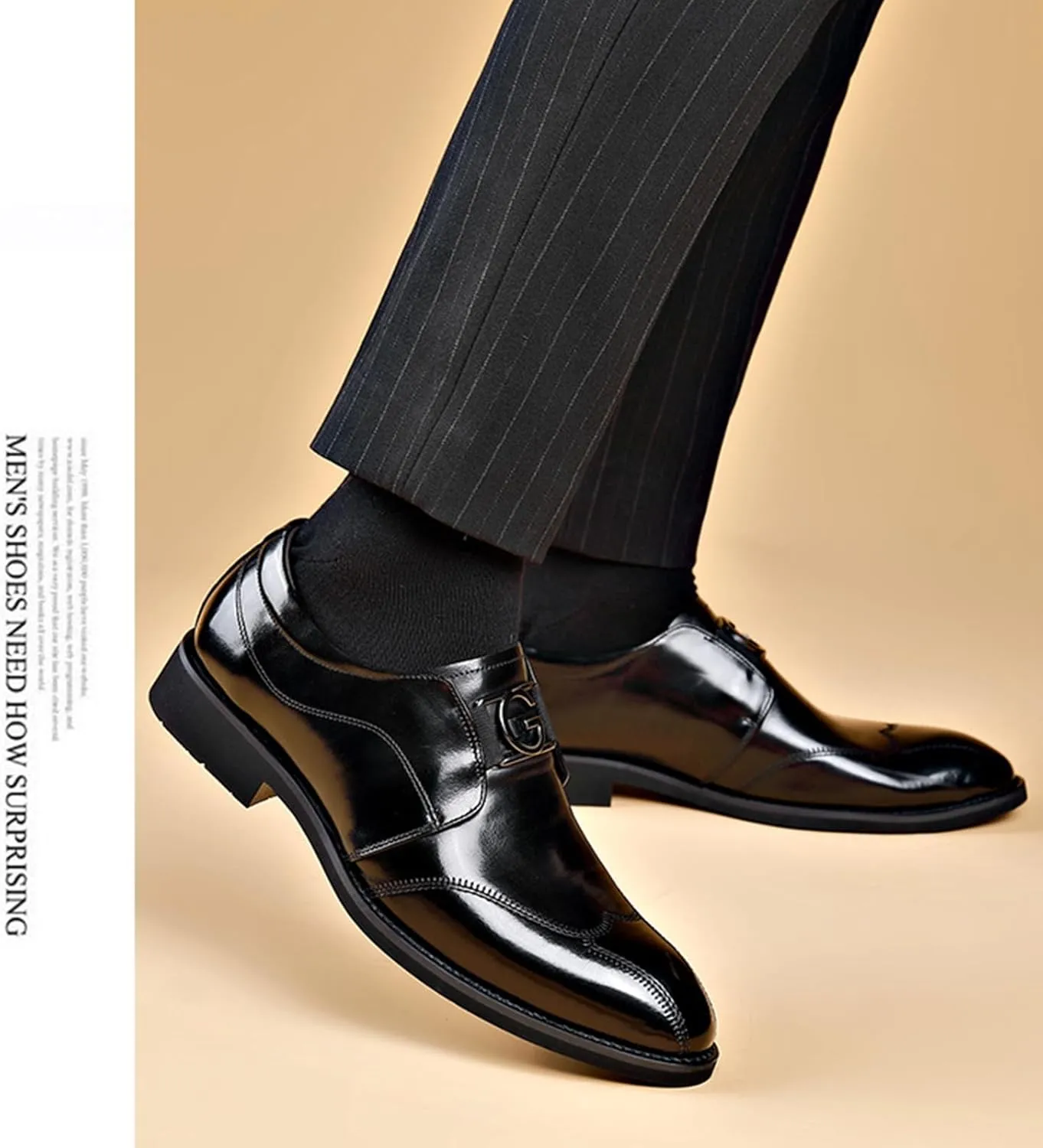UOQAPRE Men's Oxfords Formal Dress Shoes Classic Oxford Dress Shoes Formal Business Full Leather Shoes for Men