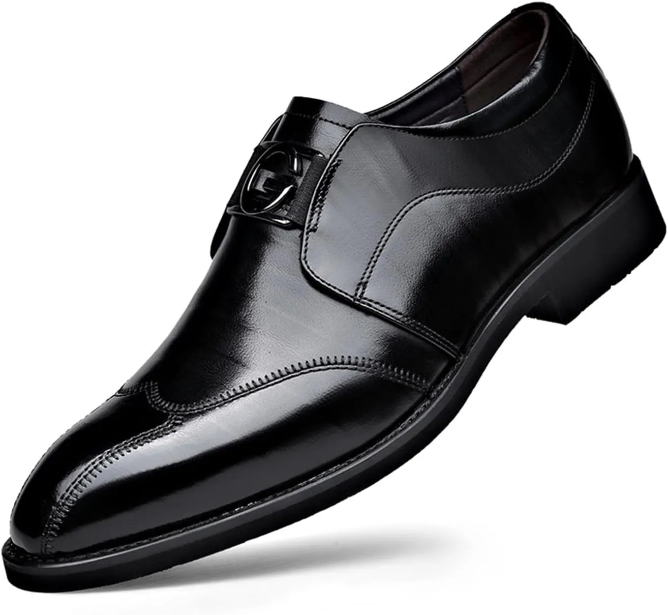 UOQAPRE Men's Oxfords Formal Dress Shoes Classic Oxford Dress Shoes Formal Business Full Leather Shoes for Men