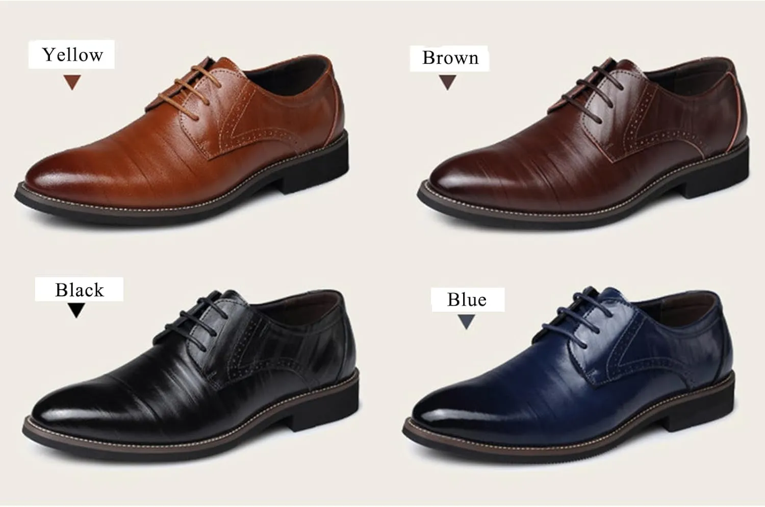 UOQAPRE Men's Oxfords Formal Dress Shoes Classic Oxford Dress Shoes Formal Business Full Leather Shoes for Men