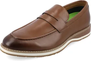 Vance Mens Kahlil Slip-on Moc Toe Penny Loafer Tru Comfort Foam Block Heel Round Toe Casual Dress Shoe