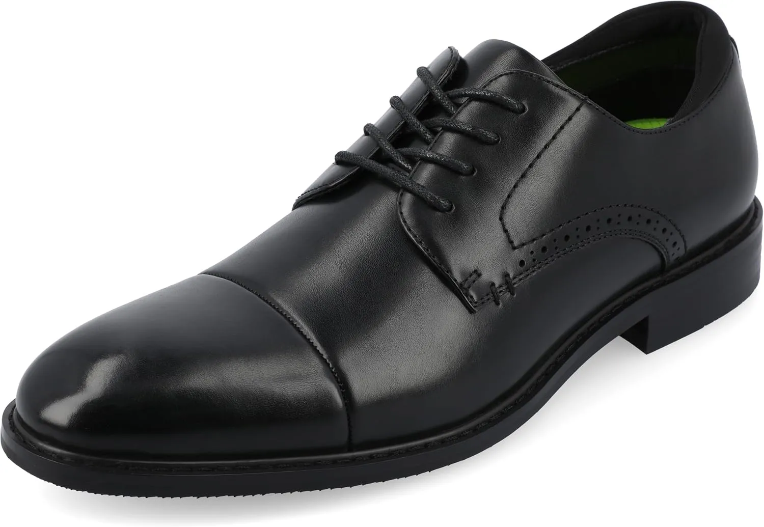 Vance Mens Maning Cap Toe Lace-up Derby Padded Collar Tru Comfort Foam Block Heel Round Toe Dress Shoe