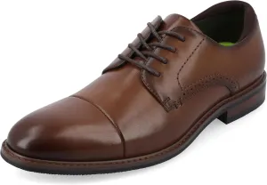 Vance Mens Maning Cap Toe Lace-up Derby Padded Collar Tru Comfort Foam Block Heel Round Toe Dress Shoe