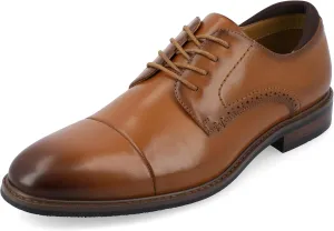 Vance Mens Maning Cap Toe Lace-up Derby Padded Collar Tru Comfort Foam Block Heel Round Toe Dress Shoe
