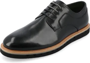 Vance Mens William Plain Toe Lace-up Derby Colored Laces Tru Comfort Foam Lightweight Round Toe Dress Shoes