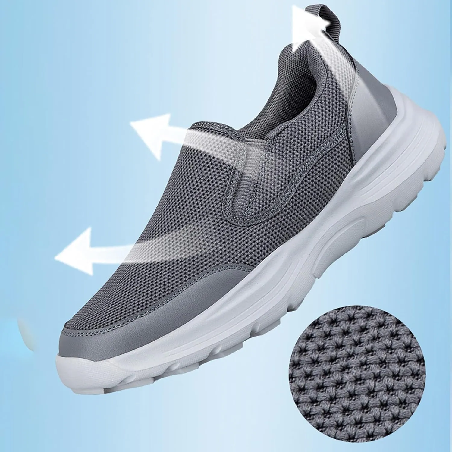Walking Shoes for Men Mesh Walking Shoes Breathable Lightweight Running Shoes Slip On Casual Sneaker for Women