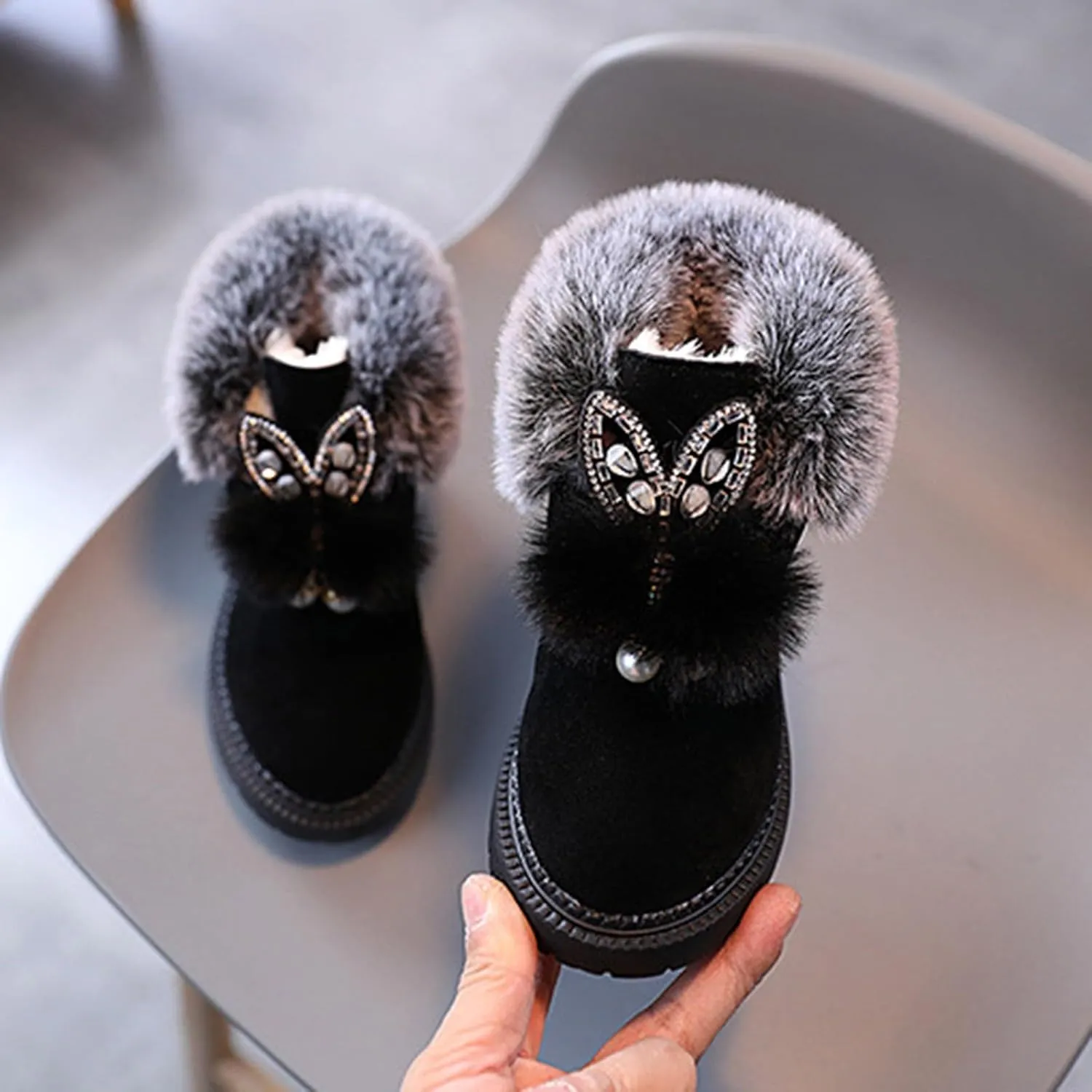 Winter Boots for Girls Snow Boots Toddler Little Girls Warm Comfortable Cute Durable Outdoor Sparkle Princess Ankle Boots