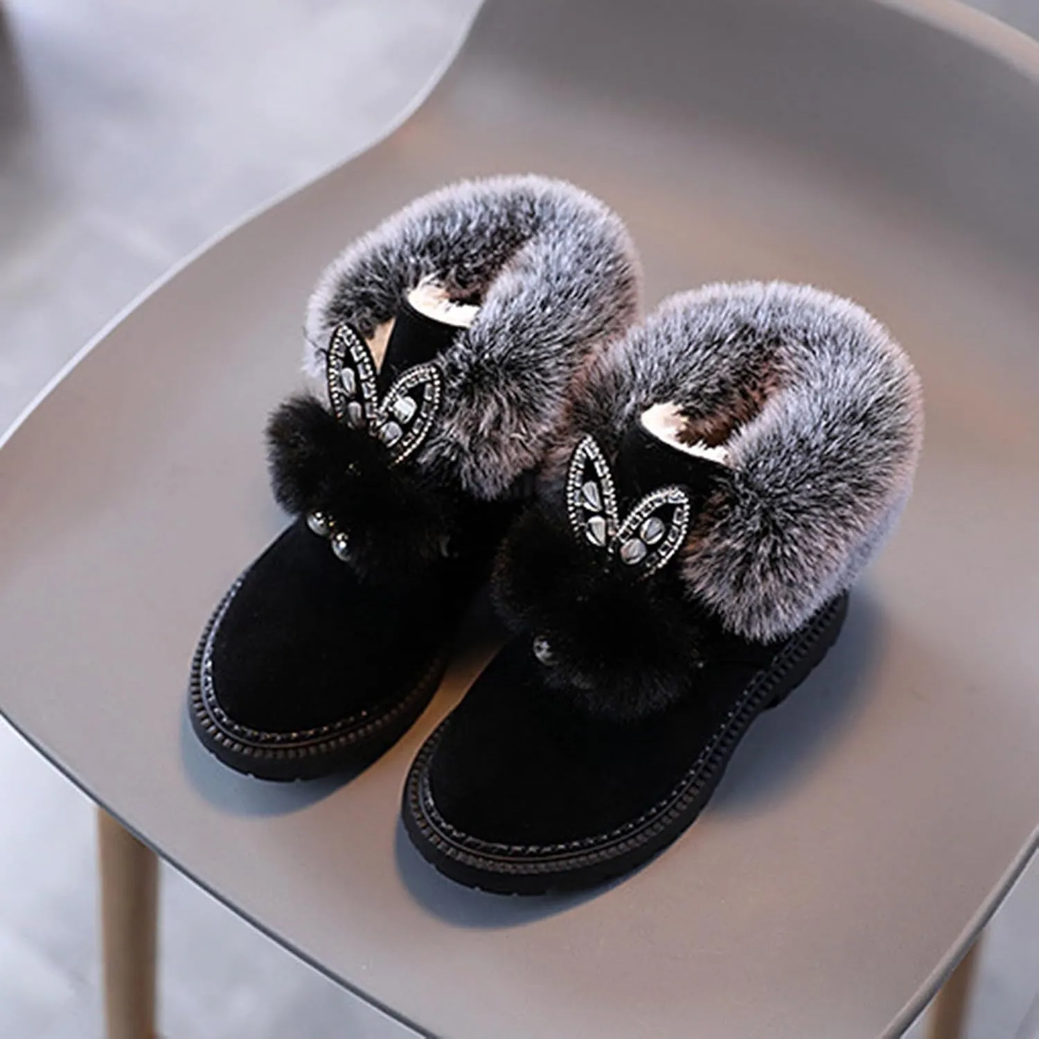 Winter Boots for Girls Snow Boots Toddler Little Girls Warm Comfortable Cute Durable Outdoor Sparkle Princess Ankle Boots