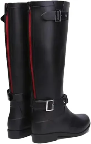 Women's Boots Rain For High Top Shoes High Shoes Zipper Knee-Length Boots