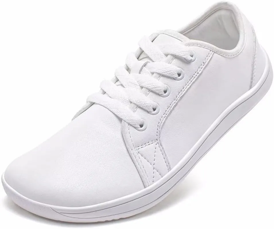 Women's Breathable Casual Shoes Fashion Solid Color Breathable Lace up Leather Summer Comfortable Outdoor Walking Running Sneakers for Women