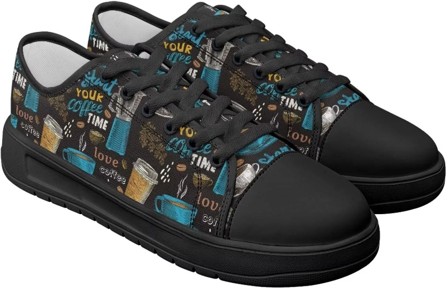 Women's Canvas Slip On Shoes Fashion Canvas Casual Sneakers Lightweight Soft Tennis Shoe Size 6-13.5 Black Sole