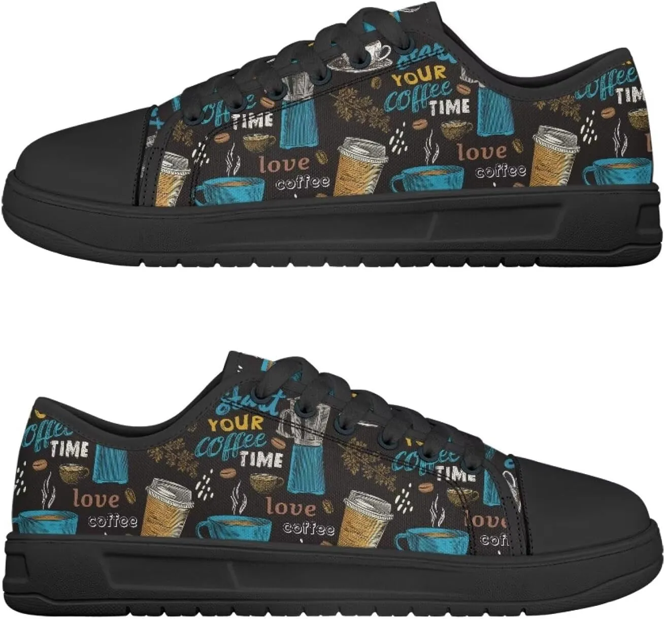 Women's Canvas Slip On Shoes Fashion Canvas Casual Sneakers Lightweight Soft Tennis Shoe Size 6-13.5 Black Sole