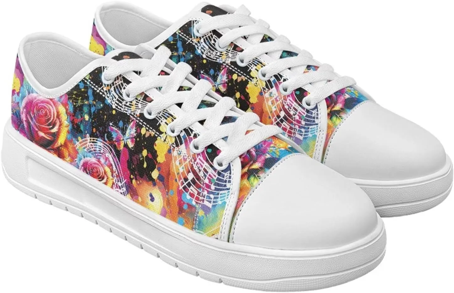Womens Canvas Sneakers Lightweight Lace Up Fashion Comfortable Canvas Shoes Low Top Slip On Casual Tennis Walking Footwear