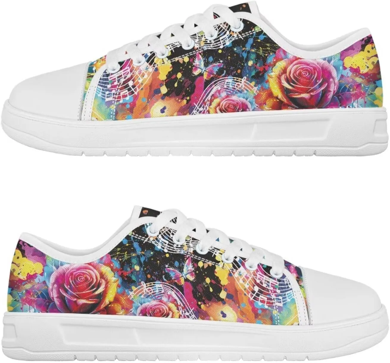 Womens Canvas Sneakers Lightweight Lace Up Fashion Comfortable Canvas Shoes Low Top Slip On Casual Tennis Walking Footwear