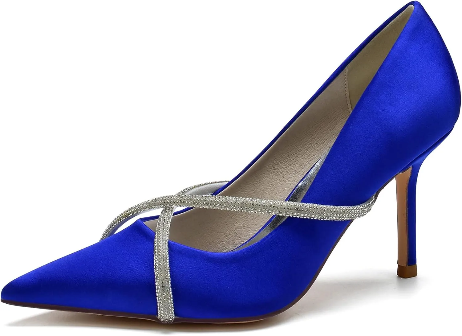 Women's Classic Closed Pointed Toe Stiletto High Heels Pumps Shoes for Party Evening Wedding,Royal Blue,6