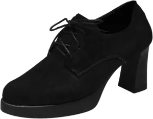 Women's Low Chunky Block Heels Pumps Comfortable Slip-on Heeled Loafers Closed Pointed Toe Heel Pumps