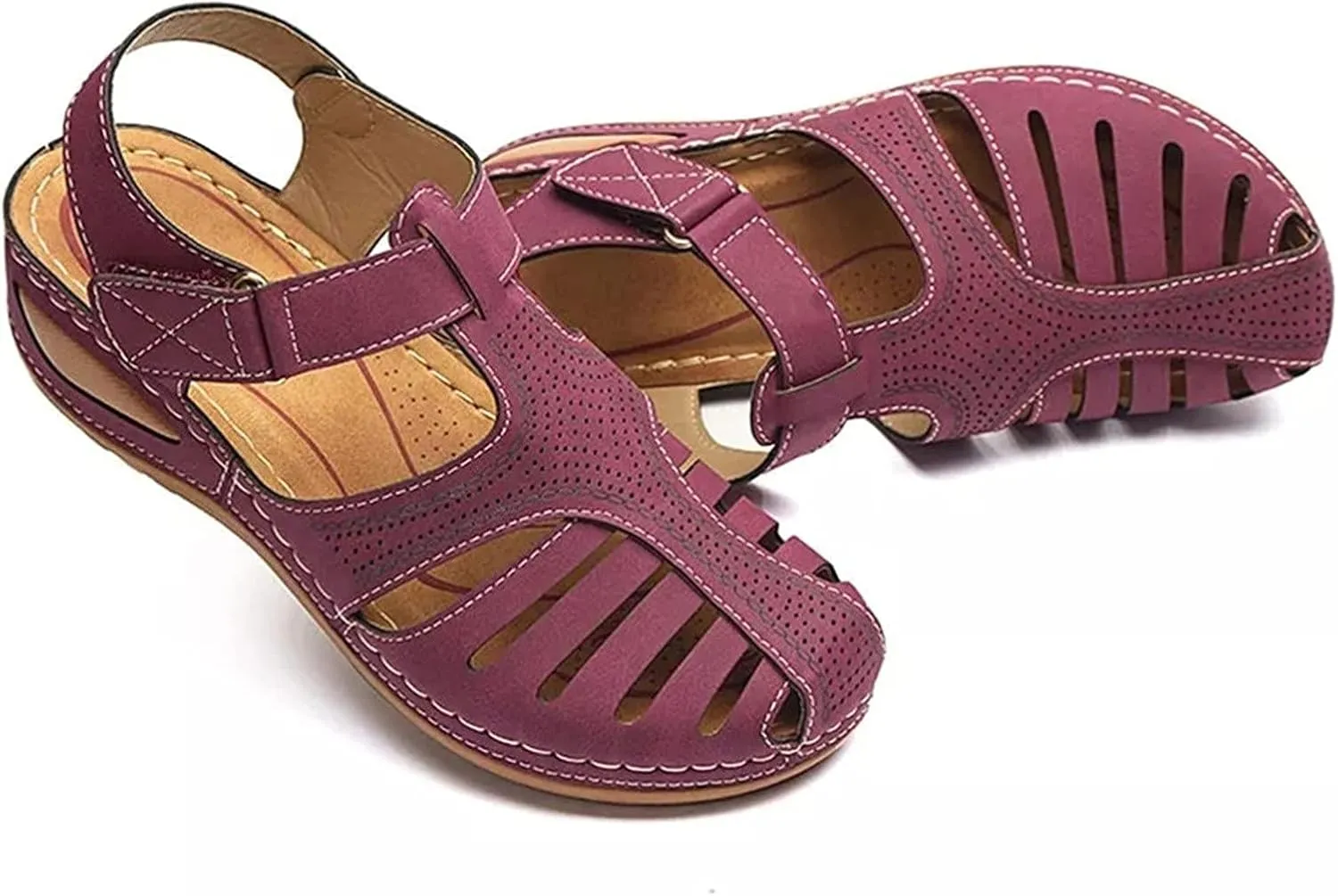 Women's Sandals with Arch Support and Back Strap Womens Orthopedic Flats Wedge Sandals Women Dressy Comfort Arch Support Sandals Chunky Sandals for Women Cushioned Sandals for Women