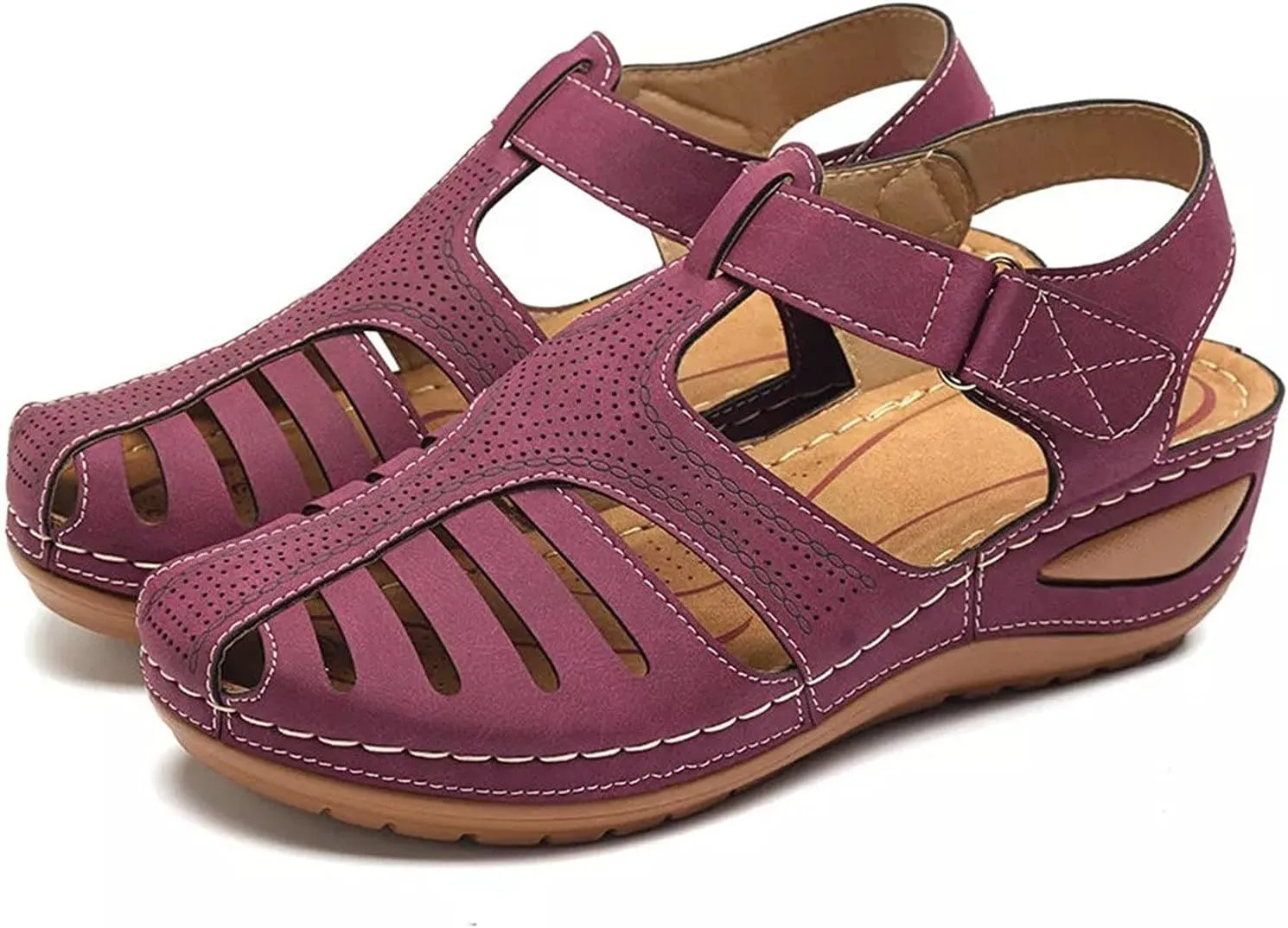 Women's Sandals with Arch Support and Back Strap Womens Orthopedic Flats Wedge Sandals Women Dressy Comfort Arch Support Sandals Chunky Sandals for Women Cushioned Sandals for Women
