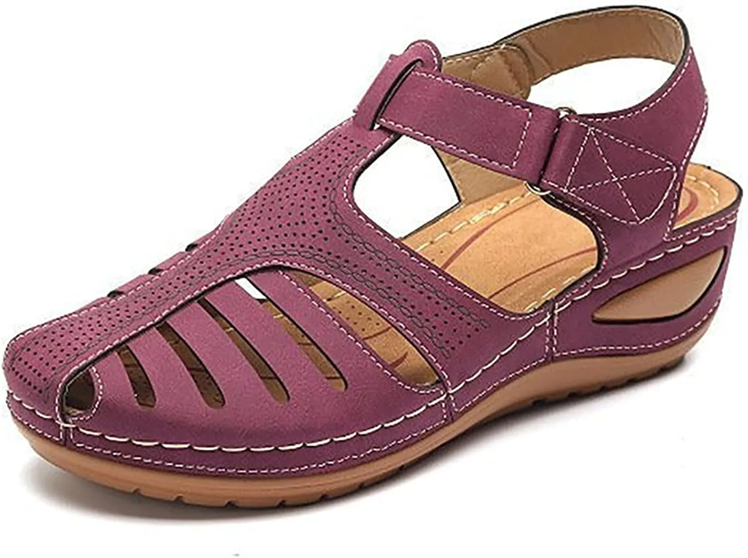 Women's Sandals with Arch Support and Back Strap Womens Orthopedic Flats Wedge Sandals Women Dressy Comfort Arch Support Sandals Chunky Sandals for Women Cushioned Sandals for Women