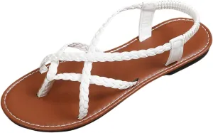Women's Vacation Beach Strappy Beach Shoes Sandals Flat Shoes Dressy Flip Flops Women Gold Sandals For Women
