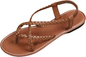 Women's Vacation Beach Strappy Beach Shoes Sandals Flat Shoes Dressy Flip Flops Women Gold Sandals For Women
