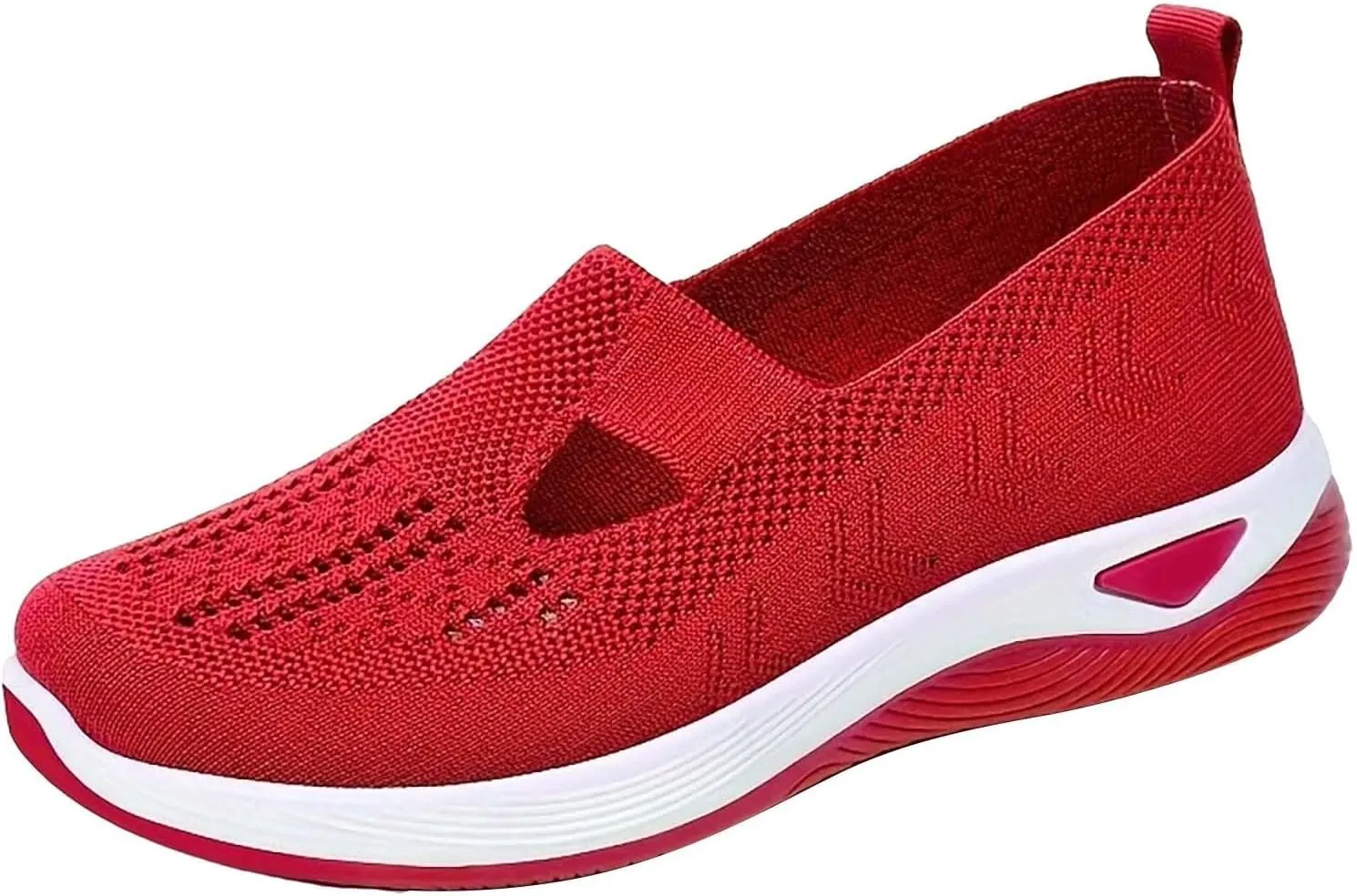 Women's Woven Orthopedic Breathable Soft Shoes Running Shoes for Women Loafers Casual Shoes Slip On Casual Sneakers White Tennis Shoe Cross Trainer Shoe