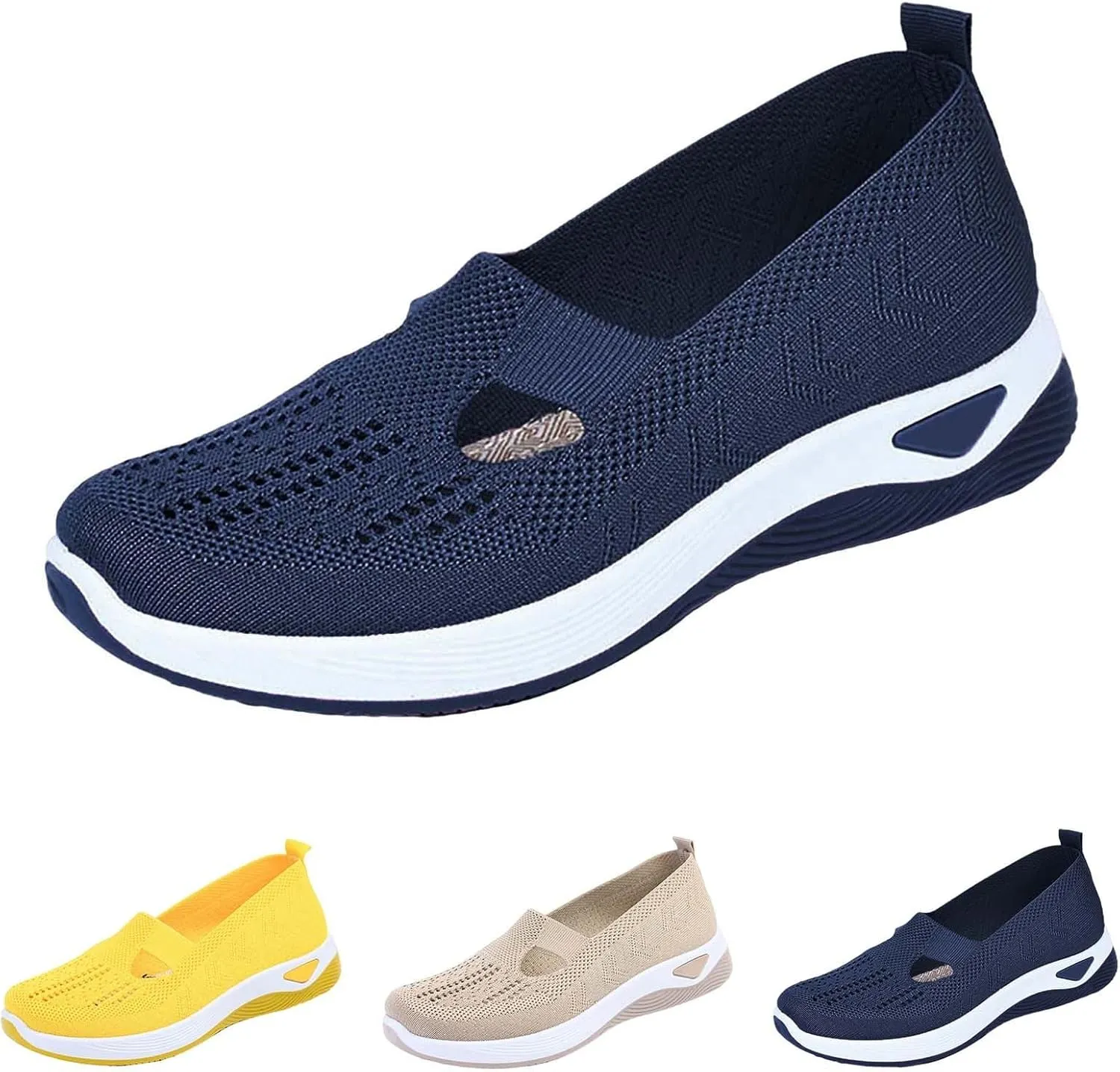 Women's Woven Orthopedic Breathable Soft Shoes Womens Running Shoes Arch Support Shoes Dressy Casual Wedge Sneakers Tennis Shoe Loafers Dress Shoe