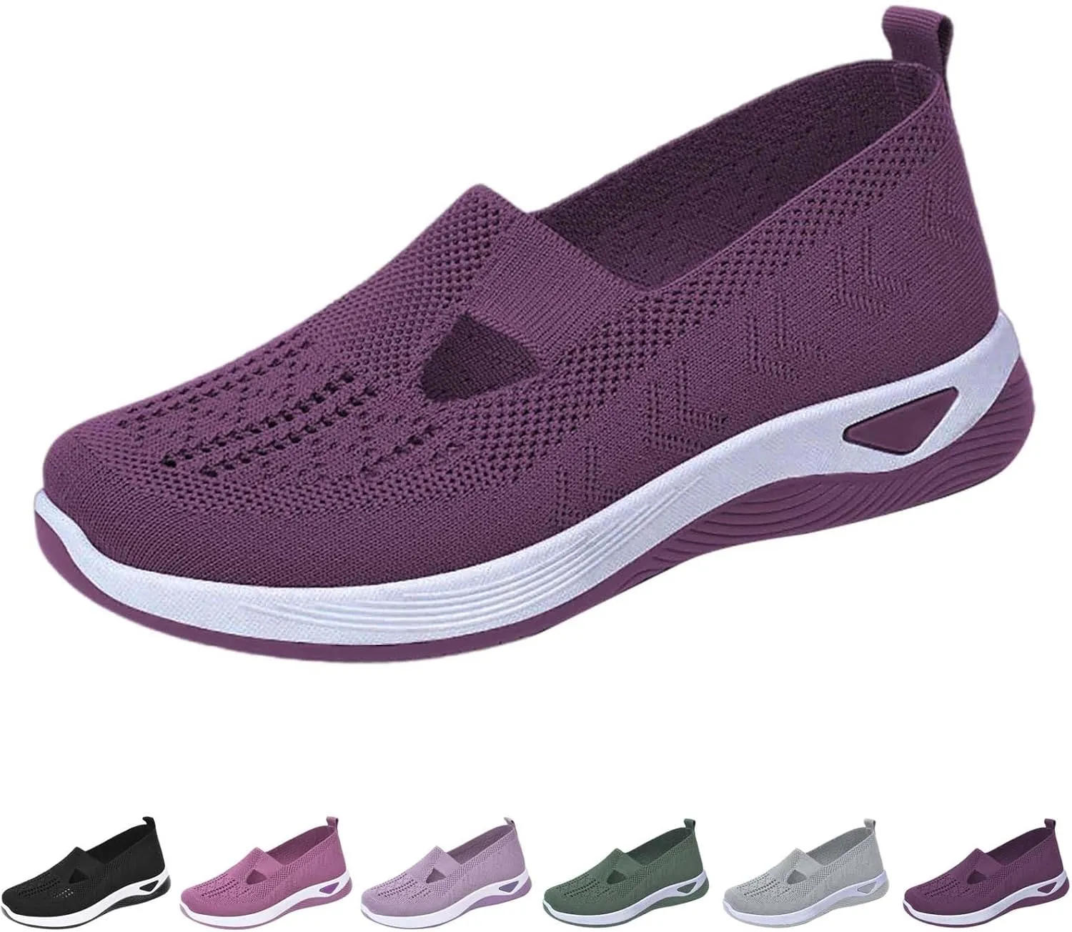Women's Woven Orthopedic Breathable Soft Shoes Womens Tennis Shoes Lightweight Women's Casual Shoes Platform Sneakers White Tennis Shoe Cross Trainer Shoe