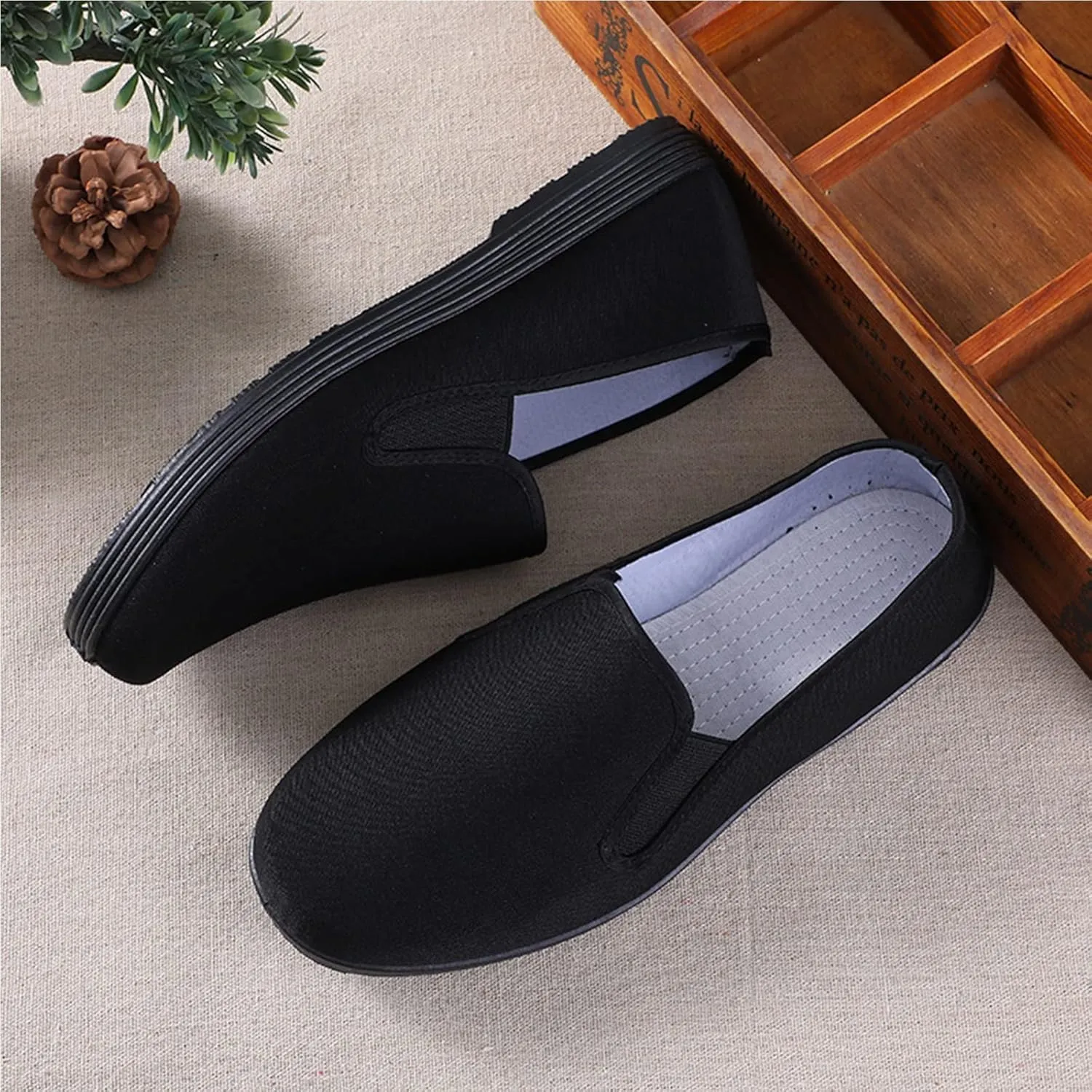 Wygwlg 2022 New Kung Fu Shoes, Old Beijing Chinese Style Traditional Vintage Men Canvas Shoes, Men Breathable Work Shoes