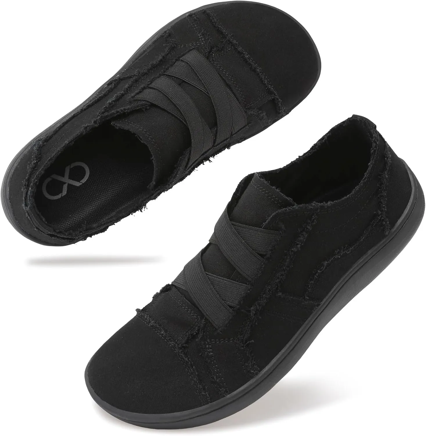 XIHALOOK Women's Canvas Slip-on Shoes Casual Walking Sneakers Wide Toe Barefoot Zero Drop Minimalist Loafer