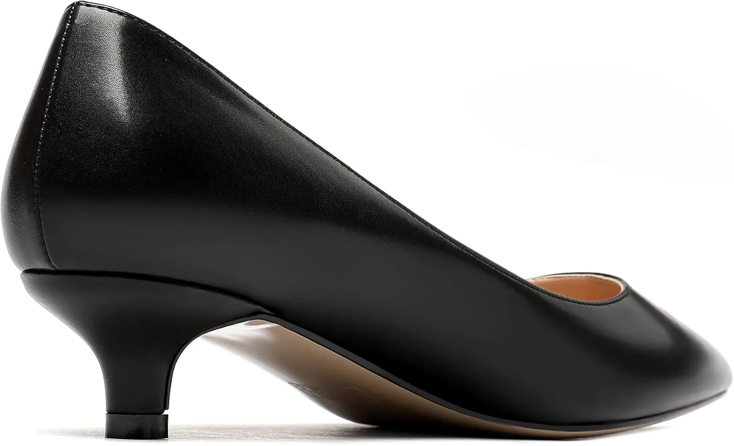 YODEKS Women's Kitten Heel Pumps Pointed Toe Low Heels Slip On Fashion Dress Shoes 1.5 Inch