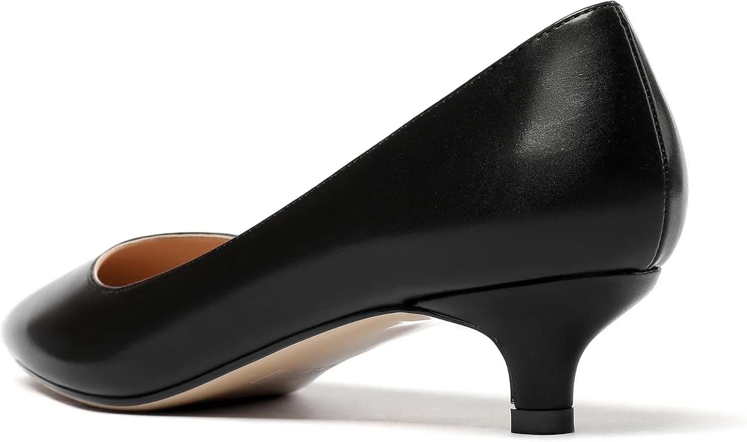 YODEKS Women's Kitten Heel Pumps Pointed Toe Low Heels Slip On Fashion Dress Shoes 1.5 Inch