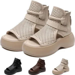 YTINGNICE Lurebest Orthopedic Sandals, Lurebest Soft Sole Leather Orthopedic Shoes for Women, Walking Wedges Platform Sandal Arch Support Soft Sole Wide Width Adjustable…