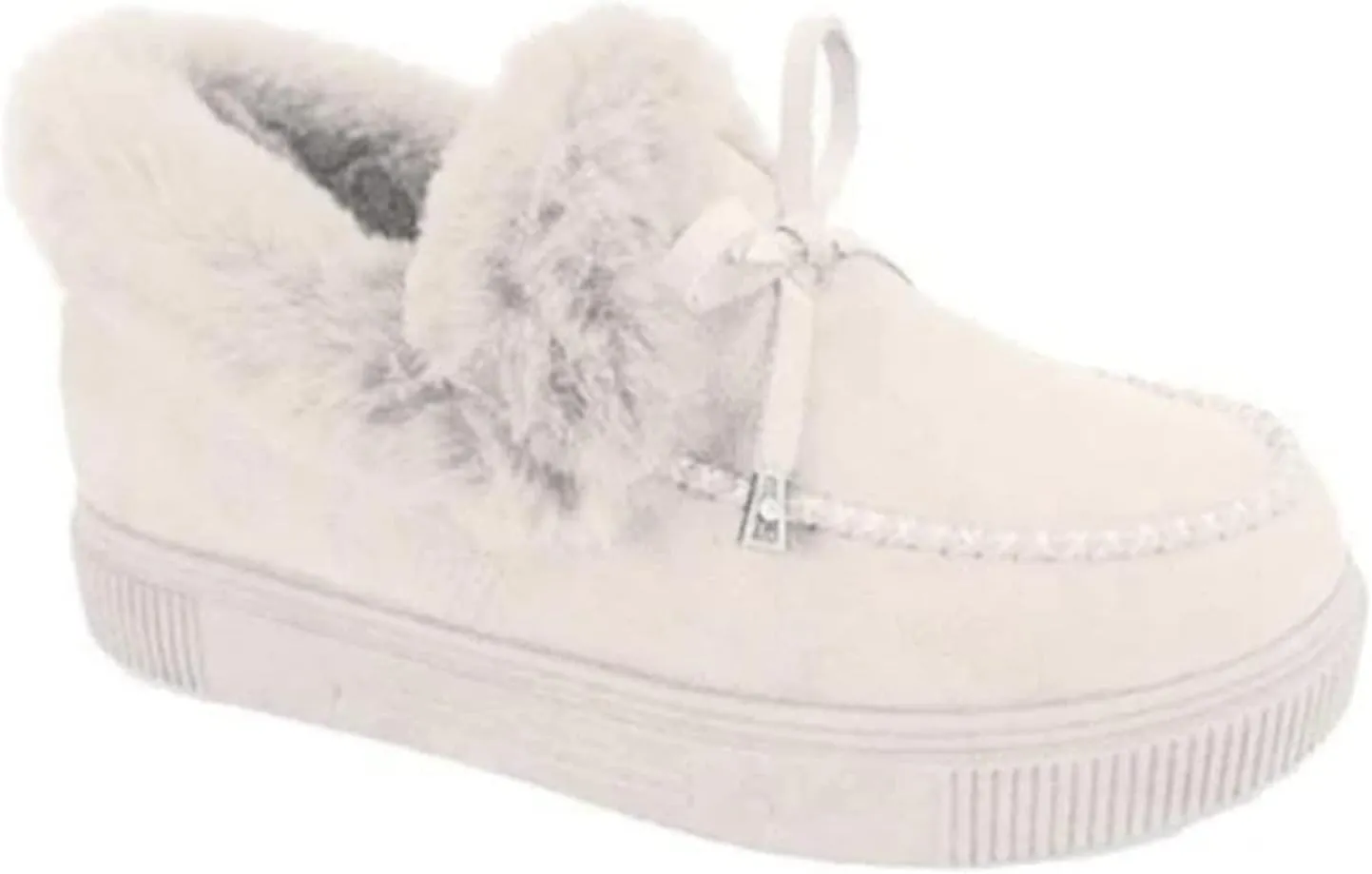 ZBYY Women's Winter Flat Boots Warm Durable Shoes Fur Lining Ankle Snow Boots Flats Platform Thick Plush Walking Loafer