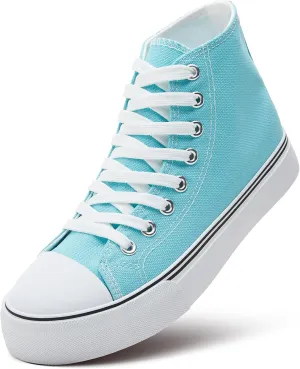 ZGR Womens High Top Canvas Sneakers,Lace-up Canvas Shoes,Casual Tennis Walking Shoes