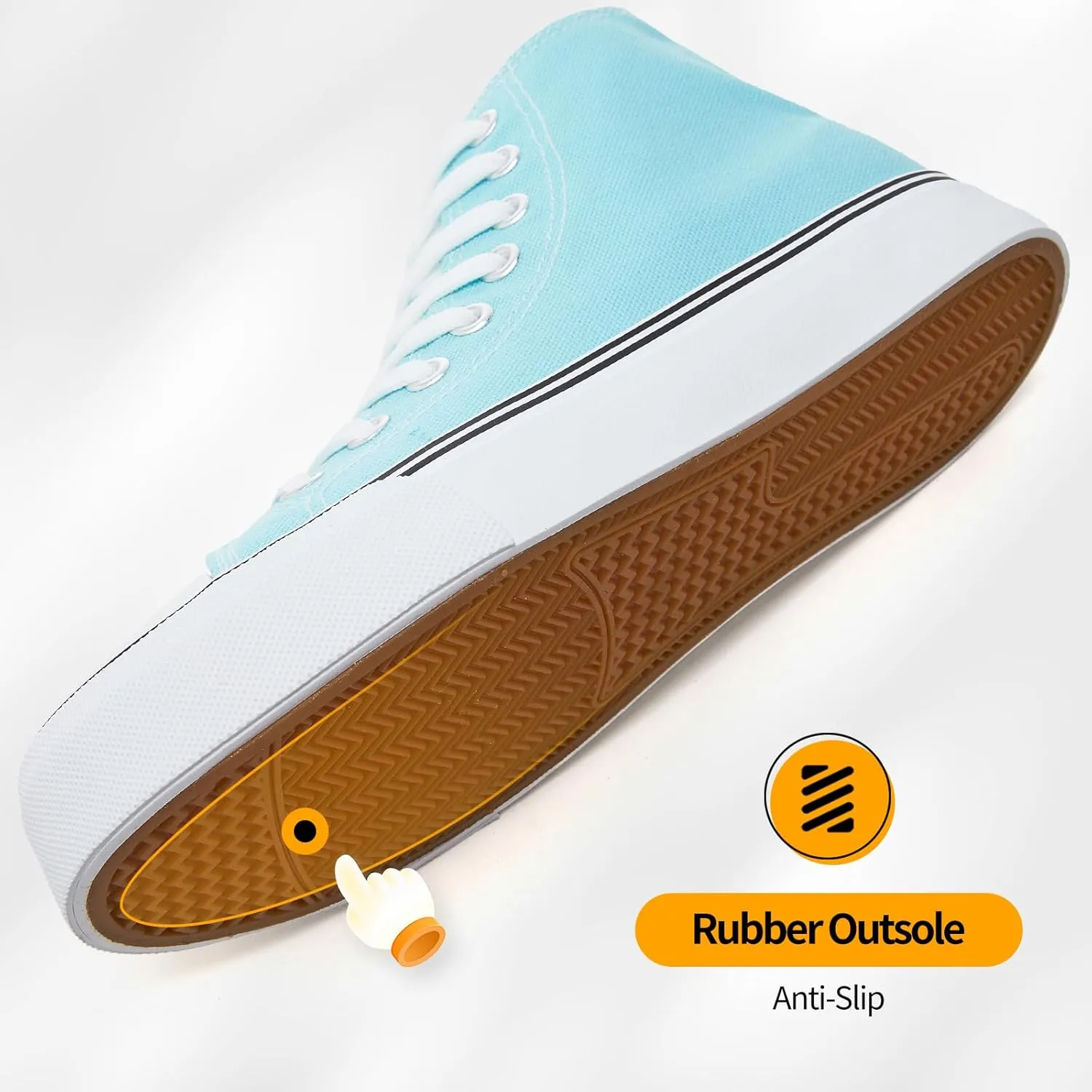 ZGR Womens High Top Canvas Sneakers,Lace-up Canvas Shoes,Casual Tennis Walking Shoes